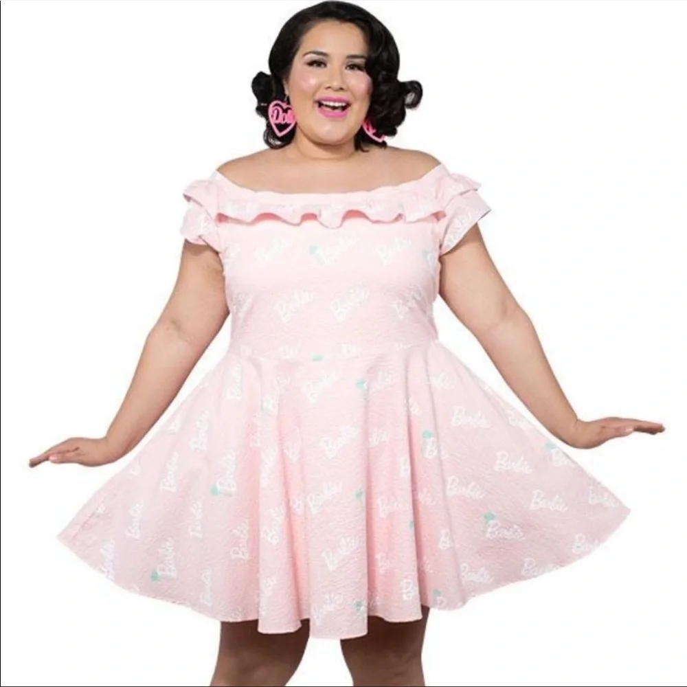 NIB Stitch Shoppe X Barbie™ Palm Tree Logo "Lizzy" Date Night Dress Size 1X - Picture 4 of 8